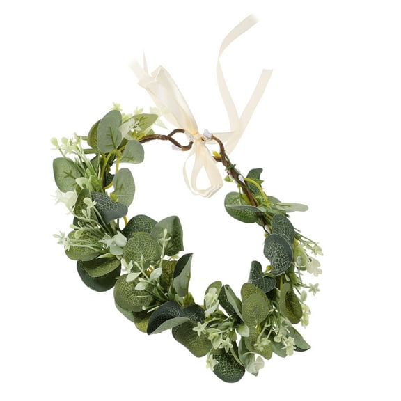 KONTONTY 1Pc Faux Green Bridal Headdress with Lifelike Leaves Lightweight Comfortable Wedding Hair Accessory