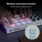 Wireless MIDI Controller Pads, Portable USB MIDI Keyboard with 16 MPC Drum Pads, 8 Assignable Knobs, Note Repeat, Full Level Buttons, Rechargeable Battery