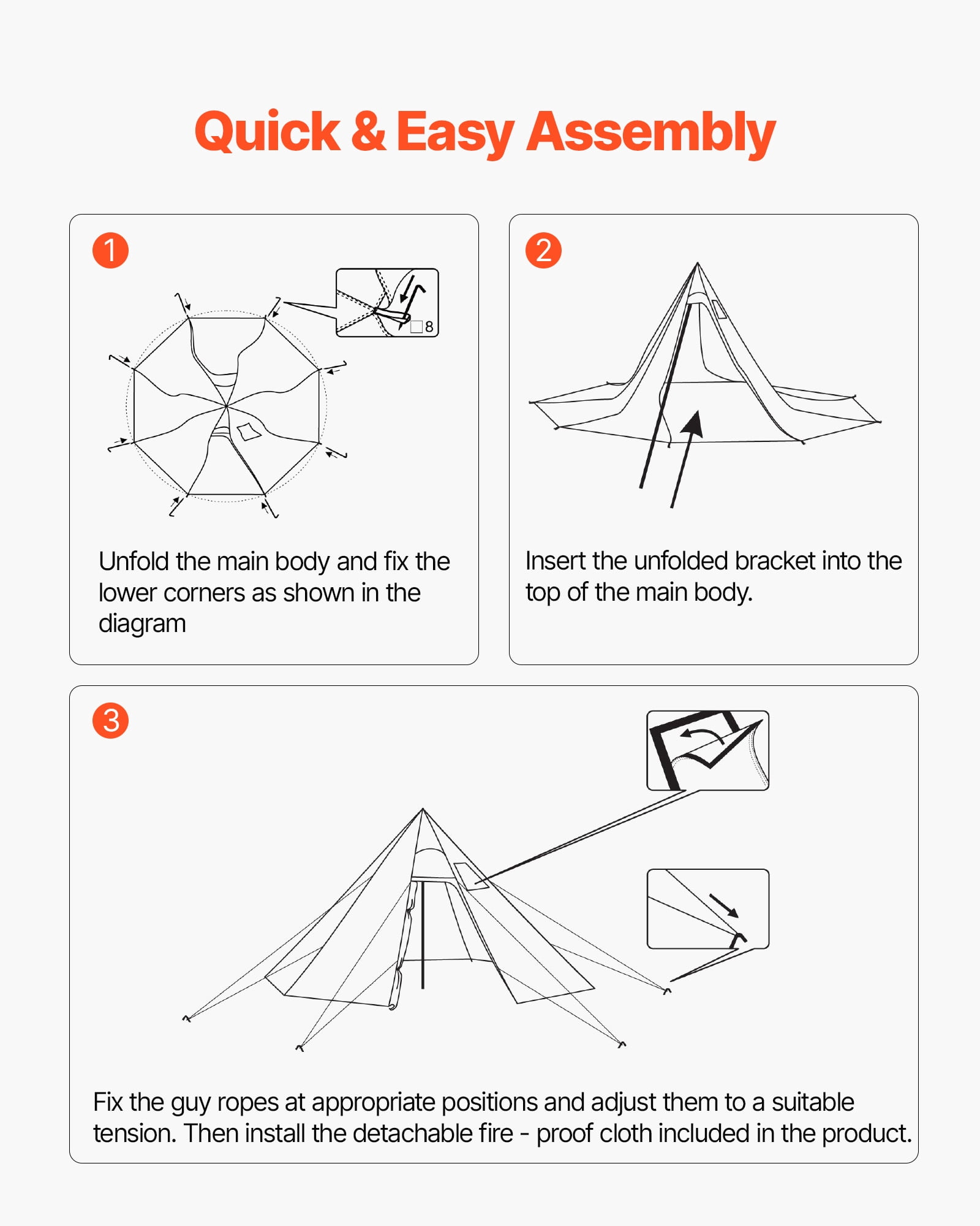 VEVOR Hot Tent for 2 Persons, Portable Winter Tipi Tent with Stove Jack, Waterproof Camping Tents, Lightweight 4 Season Shelter Tents for Hiking Fishing Backpacking, S Size