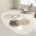 thumbnail image 2 of Floor Carpet Anti-slip Soft Fluffy Nordic Style Irregular Bedside Carpet Decor for Home Room, 2 of 8