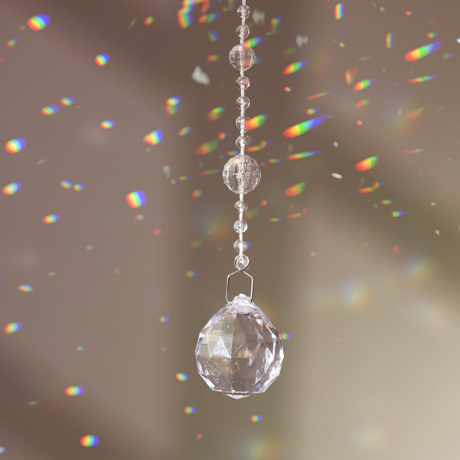 Unique Bargains Acrylic Crystal Garland Strands Clear Beads Wedding DIY 4.92ft