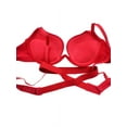 thumbnail image 2 of Women Sexy Halter-neck Deep V-neck Glossy U Cup Push Up Invisible Underwear Bra, 2 of 3