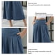 thumbnail image 5 of Pantalones casuales con cintura plisada y bolsillos, largo hasta el tobillo, talla M Pantalones anchos de mujer de color azul claro, 5 of 6