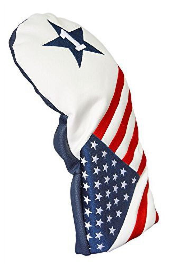 USA 1 5 X Headcover Patriot Golf Vintage Retro U.S.A Leather Style Patriotic Driver Fairway Wood Head Cover