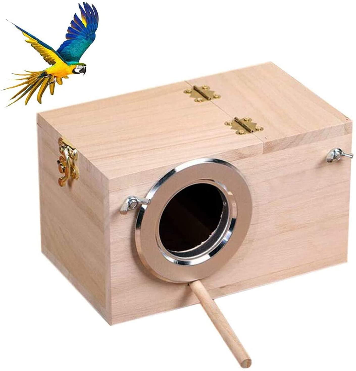 Budgie Nest Box Breeding Boxes Aviary Bird Nesting with Stick PICK S/M/L/XL 