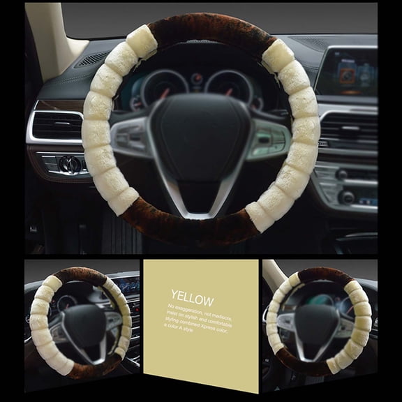 BotaniNest Steering Wheel Cover gear Handbrake Cover 36 39cm Steering Wheel Cover Telescopic Steering Wheel Cover