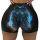 thumbnail image 2 of Fotbe Cool Blue Light Wolf Shorts Sin Costuras – Shorts Deportivos de Cintura Alta para Mujer, Elásticos para Gimnasio, Yoga, Running o Ciclismo-Large, 2 of 8