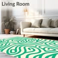 thumbnail image 2 of ODIKA 2'x3' Machine Washable Non-Slip Area Rug, Cane Swirl Christmas Floor Trio Anti Fatigue High Traffic Rug with Pad, Ivory, 639428, 2 of 8