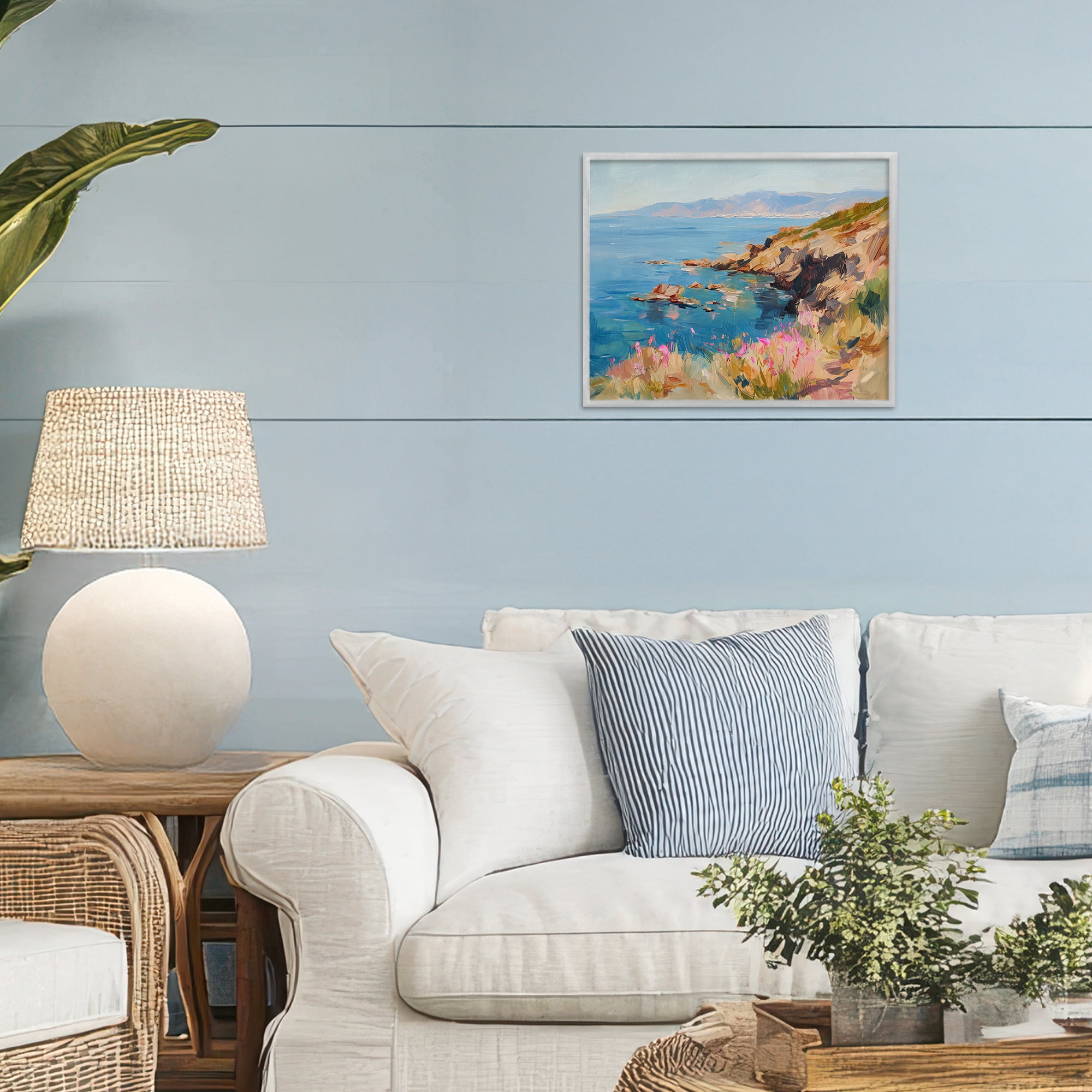 Stupell Industries Where Mountains Meet Sea Gray Framed Giclee Art, design by Svetlana Aleynikova