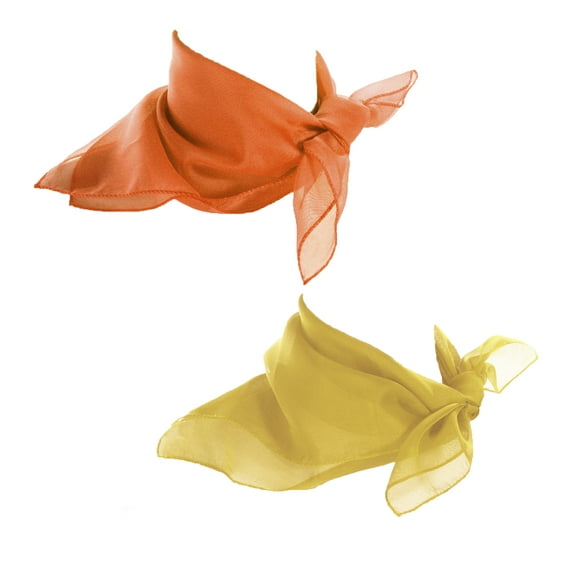 Orange and Yellow Scarf Set w 2 Sheer Chiffon 50s Style Scarves - Hey Viv Retro