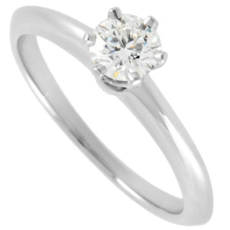 Pre-Owned Tiffany & Co. Solitaire Ring, Diamond, 0.29ct, Size 8, Pt950, Women's (Good)
