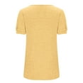 thumbnail image 4 of Puff Sleeve Tops for Women Summer Square Neck Pleated Front Dressy Casual Tee Shirts Tshirt Cute Tunic Blouses (X-Large, Yellow), 4 of 4
