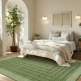 thumbnail image 4 of Garvee 10'x13' Geometric Bordered Area Rug Contemporary Indoor Carpet, Washable Rug Non Slip Low Pile Rug for Living Room Bedroom Dining Room, Green, 4 of 8