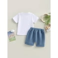 thumbnail image 4 of Bagilaanoe 2pcs Toddler Baby Boy Short Pants Set Letter Print Short Sleeves T-Shirts Tops + Shorts 6M 12M 18M 24M 3T Kids Casual Summer Outfits, 4 of 8