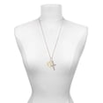 thumbnail image 3 of Delight Jewelry Goldtone Tree of Life in Circle Be Strong and Courageous Engraved Cross Zoey Necklace, 28", 3 of 4