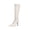 White, variant on Lovskoo 2024 Knee High Boots Women Western Wide Calf Pointed Toe Stiletto Heel Dress Boot Black