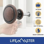 12pcs Oil Rubbed Bronze Cabinet Knobs – 1-1/4” Modern Drawer Pulls, Durable Zinc Alloy Handles with Short & Adjustable Screws for Kitchen, Dresser, Cabinets