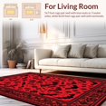 thumbnail image 2 of Ultra Soft Area Rug, Mysterious Vibrant Bat Imagery, Non Slip, Stain Resistant, Washable Area Rugs for Living Room, Bedroom(Red, 5X7), 2 of 8