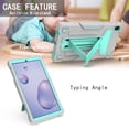 thumbnail image 3 of Galaxy Tab A 8.4" 2020 Case T307 T307U, Allytech Heavy Duty Protection Multi Angle Viewing Stand Shockproof Kids Friendly Rugged Back Cover Case for Samsung Galaxy Tab A 8.4 2020, Gray/Aqua, 3 of 4
