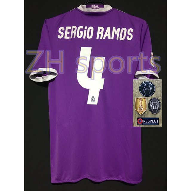 2016/2017 Camiseta Real Madrid Away Retro Jersey Fútbol 16/17 Camiseta Real Madrid BELE11 RONALDO 7 SERGIO Ramos 4