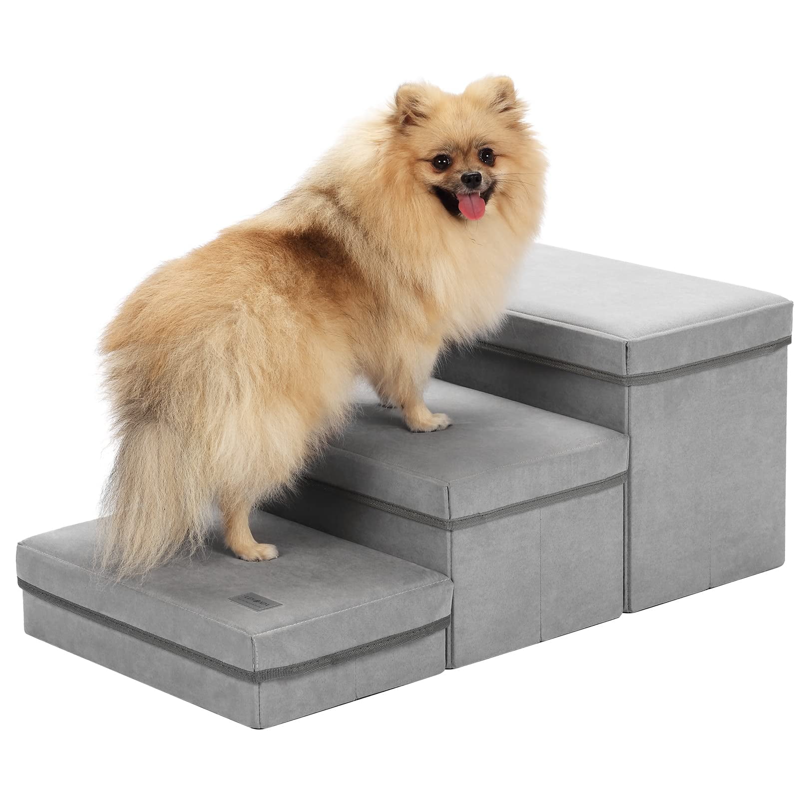 LEMONDA Step Folding Dog Step Stairs,Foldable Dog Stairs with 3 Storage Boxes for High Bed & Sofa,Pet Storage Stepper & Safety Ladder for Cats Dogs up to 60 pounds - Walmart.com