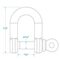 thumbnail image 4 of Seachoice 44601 Stainless Steel "D" Anchor 5/16" Shackle, 4 of 4