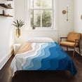 thumbnail image 4 of Blue Geometric Beach Tapestry for Bedroom Wall Hanging Tapestry, Ombre Waves Moire Abstract Art Ceiling Backdrop Tapestries Poster Blanket Wall Decor for Teens Room Living Room Dorm 59" x 90", 4 of 8