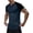 Navy, variant on Fewfanhot Men's Slim Fit Raglan Sleeve Notch Neck T-Shirt, Ribbed Knit Color Block Casual Top, Breathable Fashion Tee for Men, S-3XL