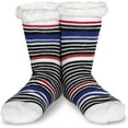 thumbnail image 4 of Gilbins Winter-Weight Thermal Thick Knit Fleece-Lined Cozy Sherpa Lined Fuzzy Slipper Socks With Grippers (Hearts Stripes 3 Pack), 4 of 4