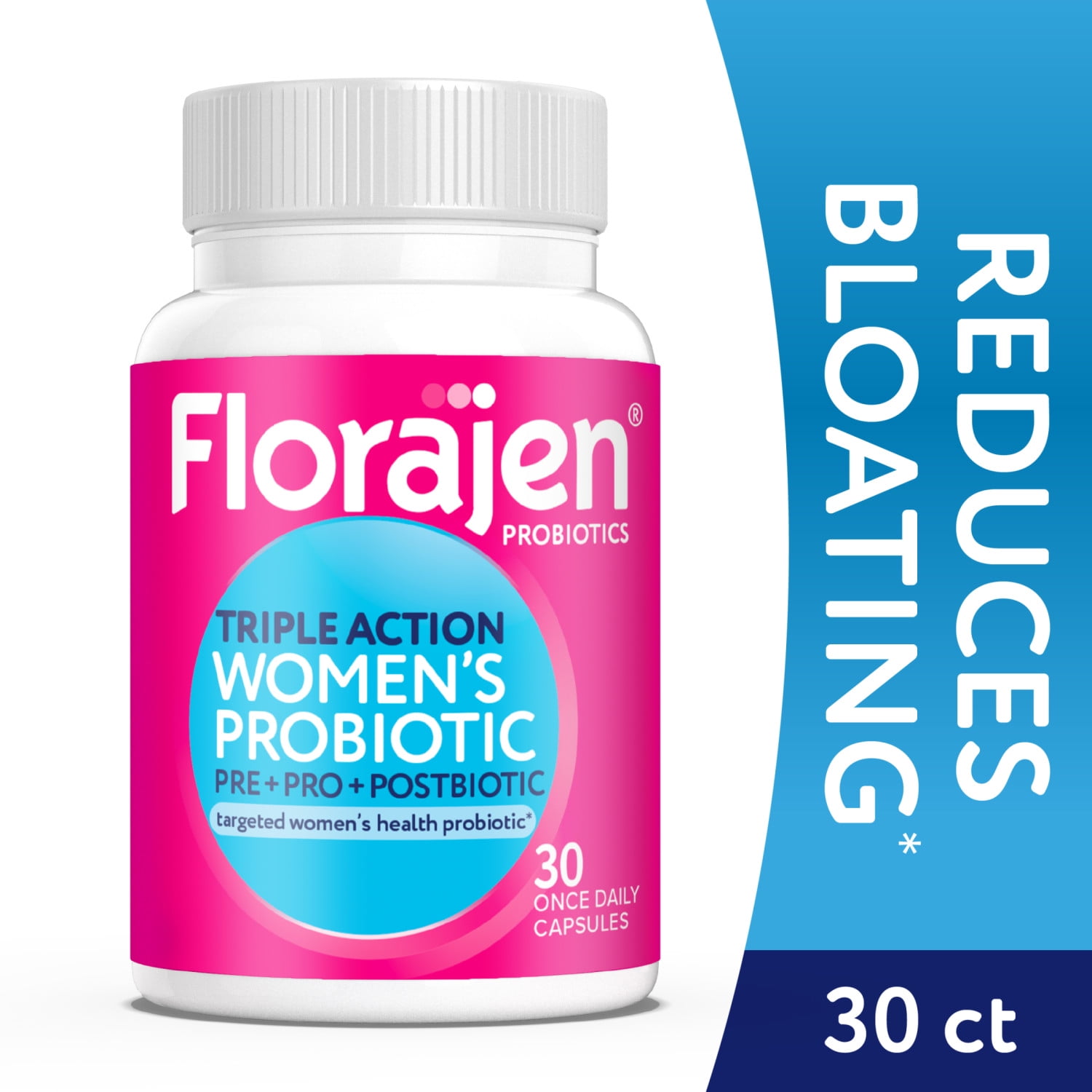 Florajen Triple Action Women's Probiotic, Adult Immune Support & Digestive Supplement, 30 Count