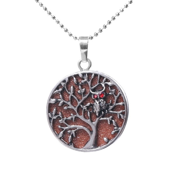 Colliers & Pendentifs Arbre de Vie Creux Argent Ancien Rond Femmes Hommes