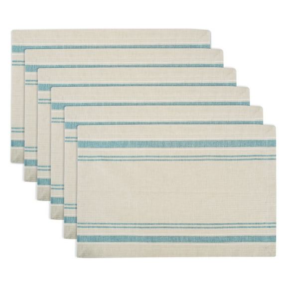 DII French Stripe 13x19" Placemat Set/6