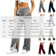thumbnail image 4 of Womens Straight Leg Sweatpants, High Waisted Solid Pants with Side Pockets, Loose Fit, Travel & Street Wear | VerBelle,Khaki M, 4 of 9