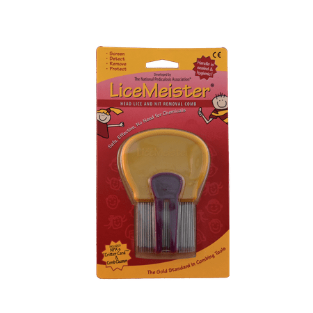 LiceMeister Head Lice Nit Removal Comb, 1 School-Approved Lice Comb, Stainless Steel, Cleaning Tool Included, No Shampoo/Pesticides Needed