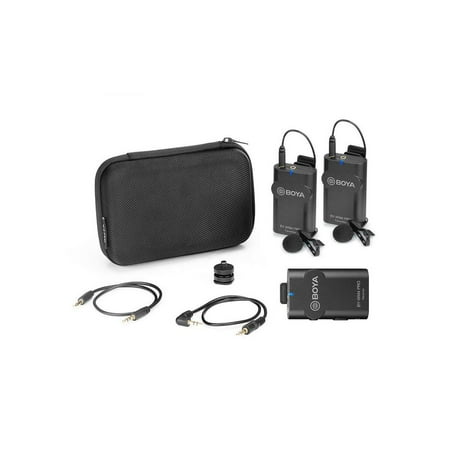 BOYA - Dual-Channel Wireless Receiver With Two Transmitters  Microphone Kit