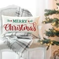 thumbnail image 6 of Merry Christmas Pillow Covers 12x20 Inch Farmhouse Christmas Decorations Lumbar Christmas Pillows Christmas Decorative Throw Pillows Cases Winter Holiday Decor for Sofa Couch Living Room, 6 of 6