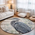 thumbnail image 3 of Grey Heron Area Rugs 4' (Round) Green Leafy Branches Wooden Grain Rustic Farmhouse Floor Rug&nbsp;Non Slip Low Pile Ultra Soft Throw Carpet for Entryway Indoor Entrance Kitchen Bathroom, 3 of 9