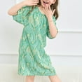 thumbnail image 4 of Bovxnpu Chemise de Nuit pour Filles, Chemises de Nuit en Coton pour Filles, Chemise de Nuit Pyjama, Robe de Nuit à Col Rond à Manches Courtes Imprimée de Fleurs, Jupe de Nuit Ample Décontractée pour Vêtements de Climatisation, 4 of 6