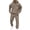 Coffee, variant on Men's Autumn Winter Casual Letter Print Hooded Sweatshirt and Joggers Outfit Set