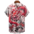 thumbnail image 2 of Camisa de Año Nuevo 2024 para hombre, camisas de manga corta con cuello de solapa a la moda, blusas y camisas con estampado 3D de dragón geniales, 2 of 5