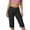 106#Black, variant on Capri Leggings For Women Summer Casual High Waisted Knee Length Pant Workout Yoga Cropped Pants Khaki 2XL