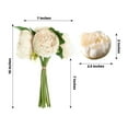 thumbnail image 3 of Efavormart 10" Tall | 5 Heads Beige Artificial White Silk Peonies - For DIY Wedding Party Decor, 3 of 11