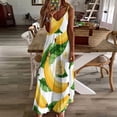 thumbnail image 4 of Banana Drawing Sleeveless Dress Women's Evening Dress Womans Clothing, 4 of 9