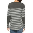 thumbnail image 3 of Bellella Womens Maternity Nursing Tops Comfy Long Sleeve Breastfeeding T-Shirt Autumn Winter Fall Stripe Blouse Tops, 3 of 6