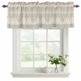 thumbnail image 2 of 2 Pack Valances for Windows, Beige Boho Window Valances for Living Room/Bedroom/Bathroom, Vintage Ethnic Tribe Abstract Art Light Filtering Kitchen Curtain Valance Window Treatment 60"W x18" L, 2 of 9