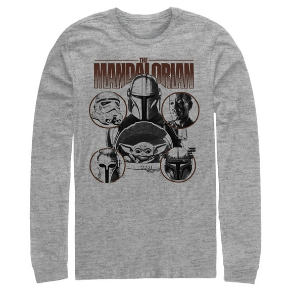 Men's Star Wars: The Mandalorian Odds-on Favorite Long Sleeve Shirt Athletic Heather X Large