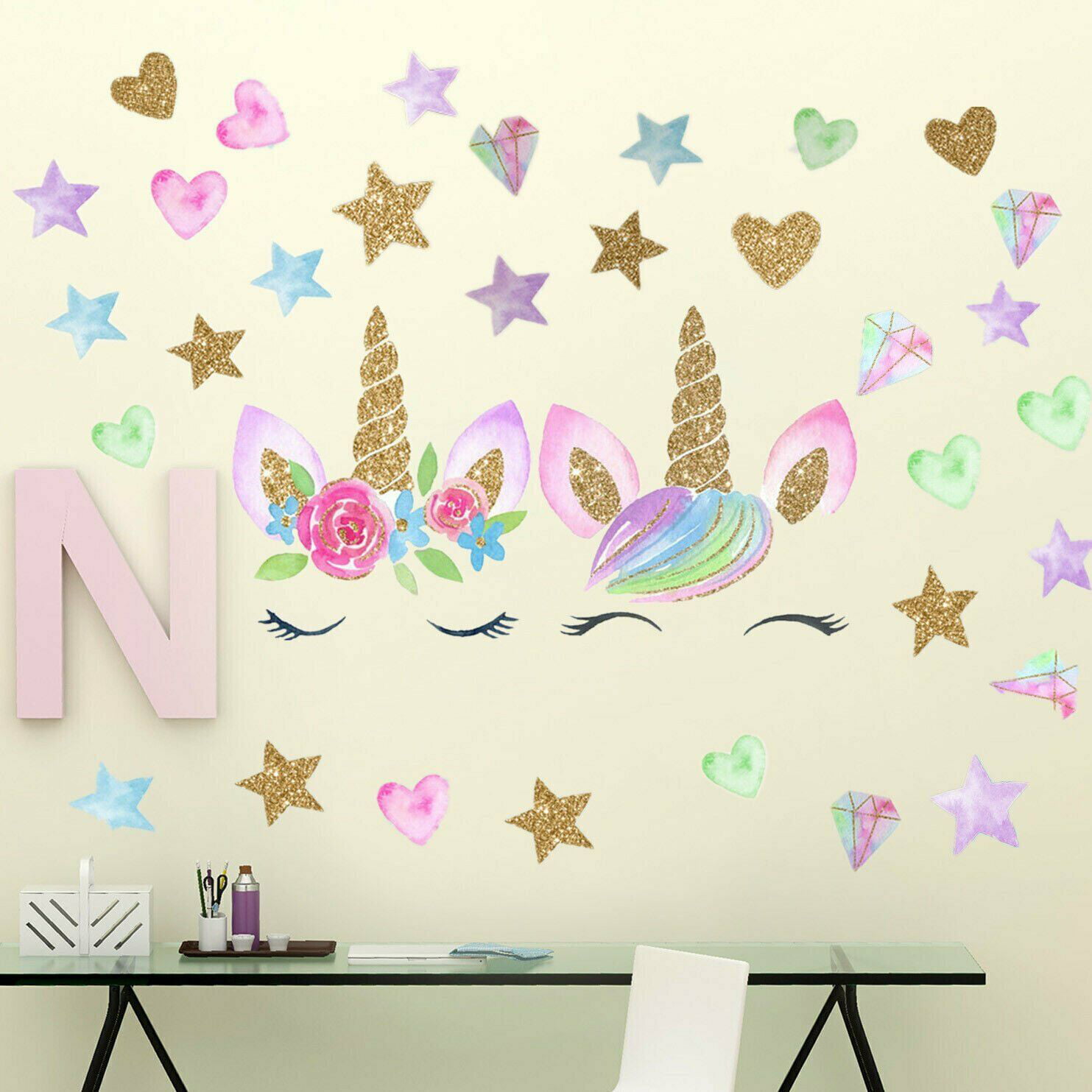 Unicorn gifts, hearts and flowers - Onicorn - Sticker