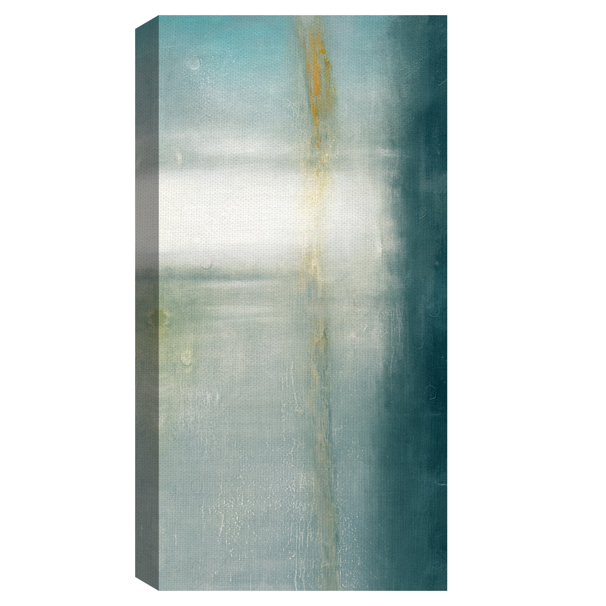 Masterpiece Art Gallery Vibration Turquoise Abstract By Gregory Garret Canvas Art Print 17" x 34"