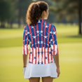thumbnail image 6 of HUIACONG American Flag Design Quick Dry Golf Shirt Women Quarter Zip with Versatile Breathable Women's Golf Polo Shirts for Sports Workout Tennis Outdoor, 6 of 10
