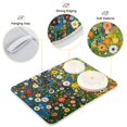 thumbnail image 3 of Yayeee Dish Drying Mat for Kitchen Counter 16"x18" Microfiber Absorbent Pad, Green Floral Garden, 3 of 7